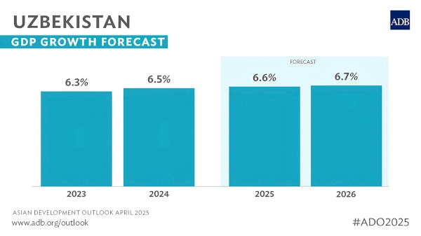Uzbekistan’s economy to grow by 6.6% in 2025